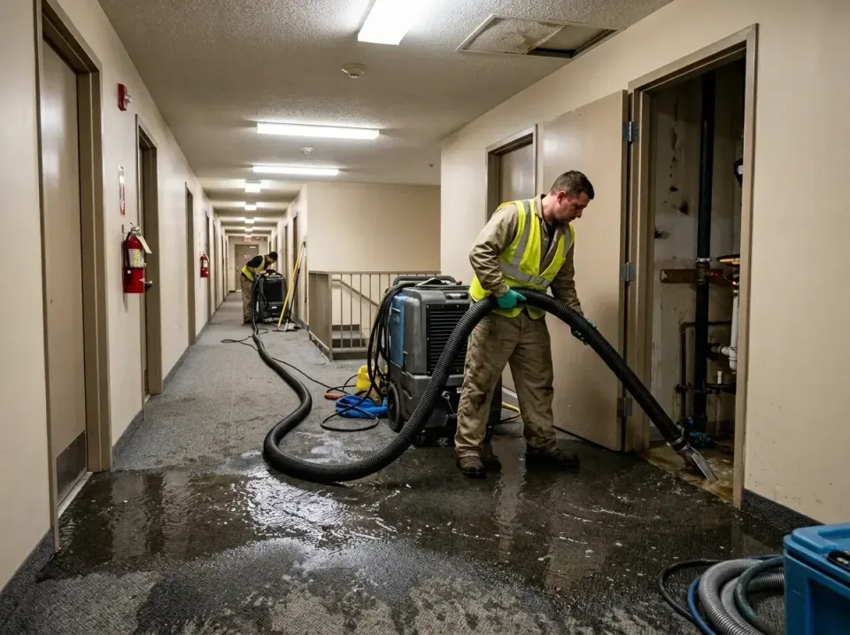multi-unit-apartment-hallway-f-005 — frequently asked questions, Emergency Burst Pipe Water Extraction & Removal in Reidsvil…
